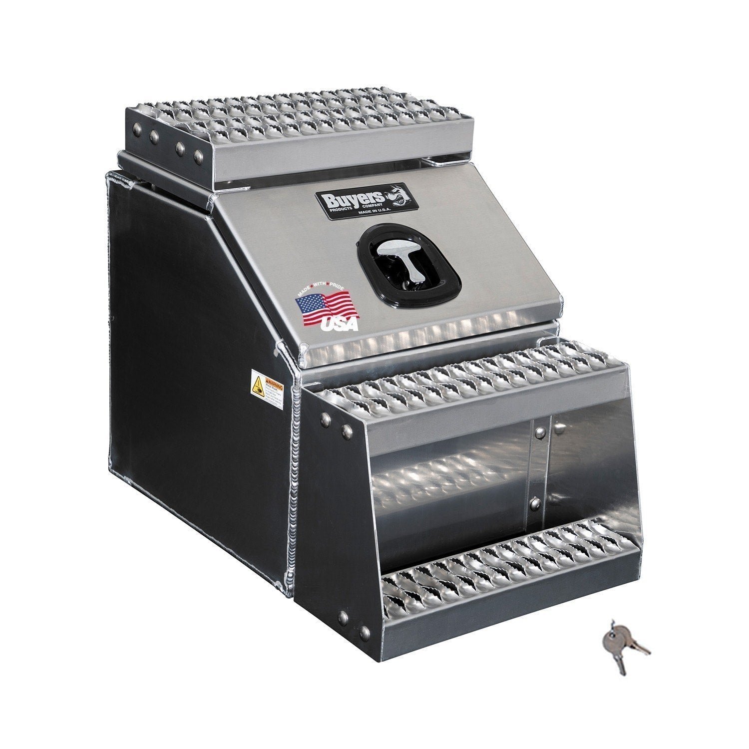 Buyers Products 28-in x 24-in x 18-in Smooth Aluminum Step Box Truck Tool Box 1705281
