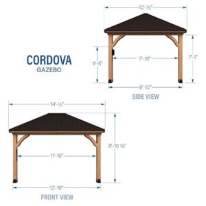 Cordova 14×10 Outdoor Gazebo with Steel Frame and Weather-Resistant Canopy - Image 2